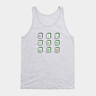 Mahjong Tiles Bamboo Suit 麻雀索子 - Sticks, Strings, Bams, Bird | I Love Mahjong | Cantonese Tank Top